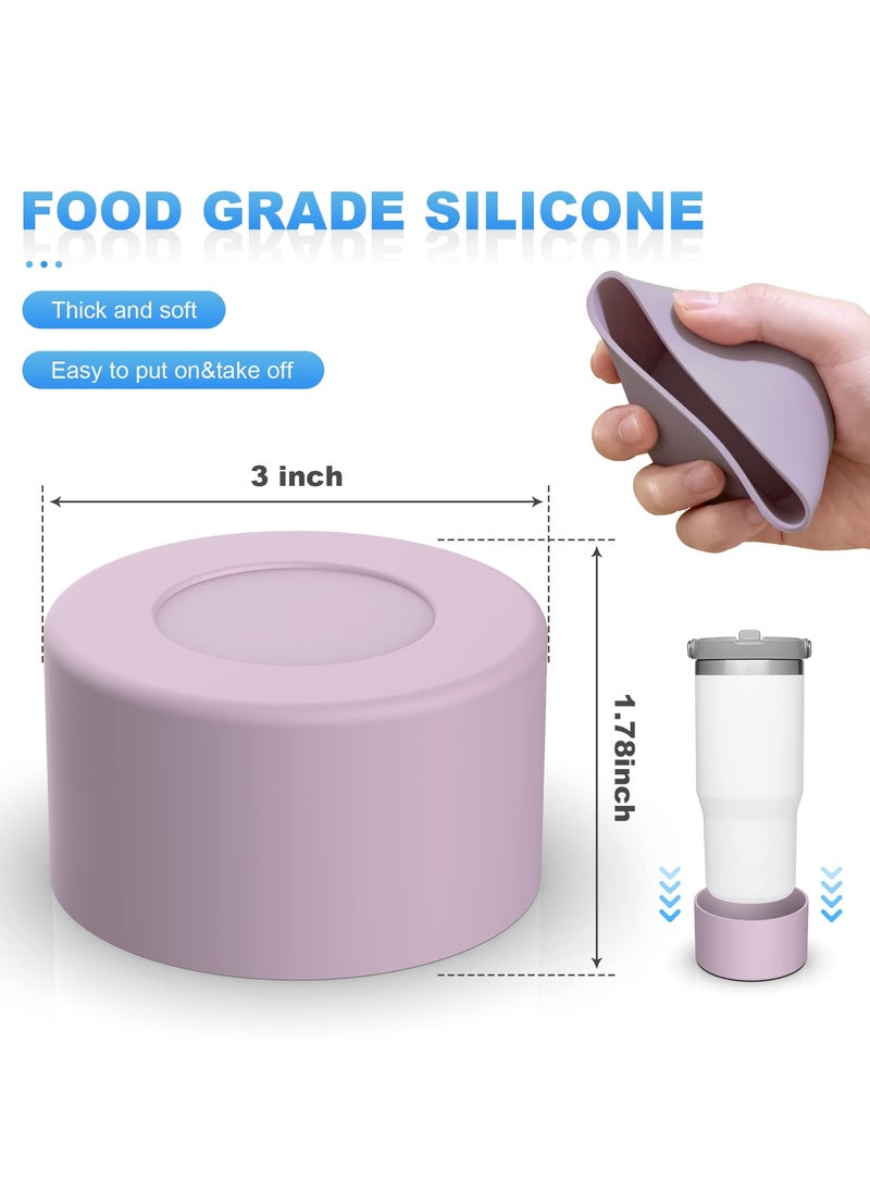 RTYY - 2 pack Silicone Boot For Stanley Quencher Tumbler 30 oz 40 oz, Bottom Boot for Stanley IceFlow Flip 30 20 oz, Protector Sleeve for Water Bottle 12-24oz (Purple) - Image 1