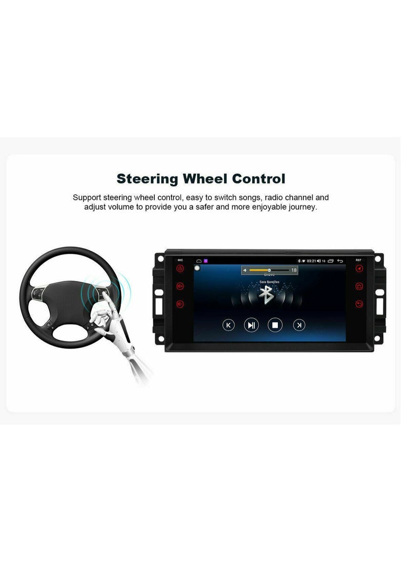 Vierex - Android Car Stereo For Jeep Wrangler JK Dodge Ram Chrysler Cherokee Compass 4GB RAM Support Apple Carplay Android Auto Wireless Radio GPS Player 4G WIFI - Image 1