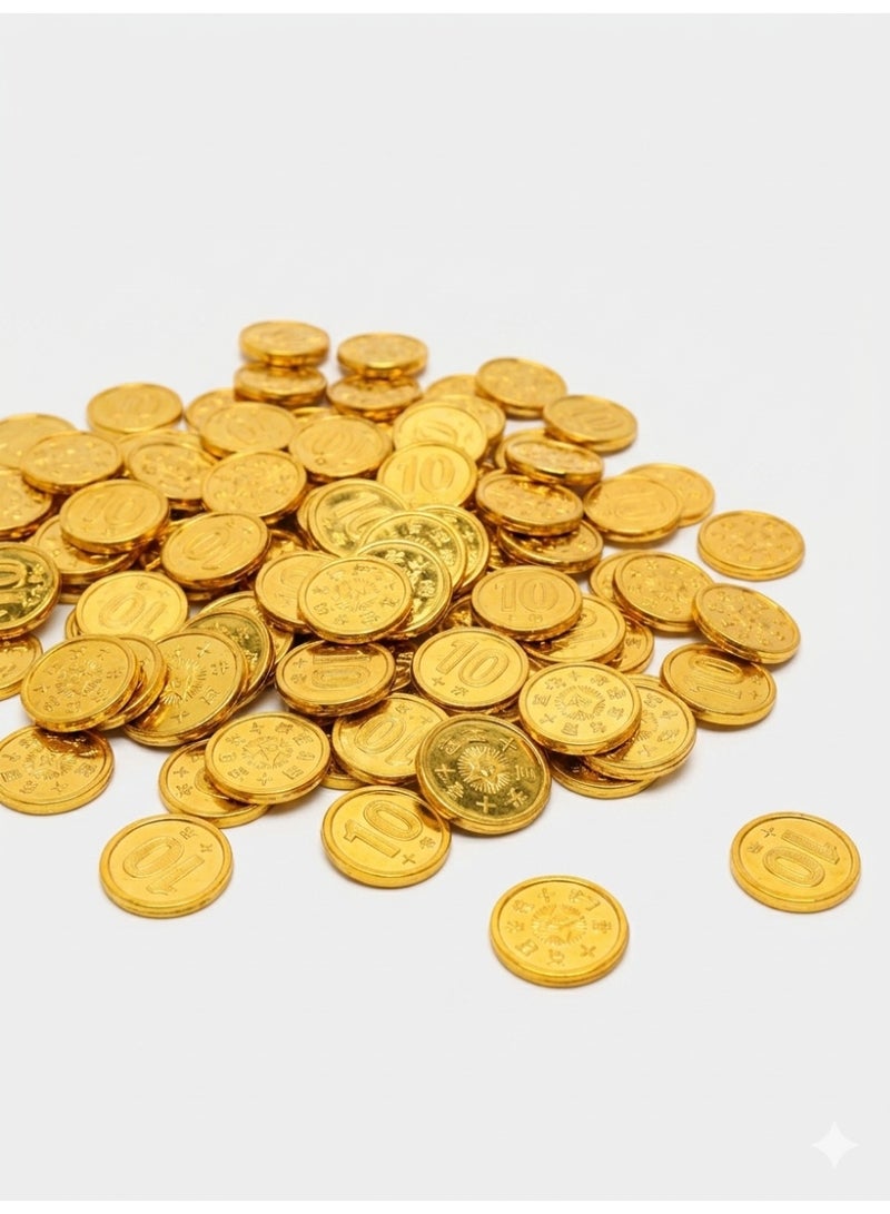 ماى سوق مجموعة عملات ذهبية بلاستيكية للألعاب والتوزيعات - إكسسوارات الحفلات والمكافآت التعليمية للأطفال (47 قطعة) - Image 1