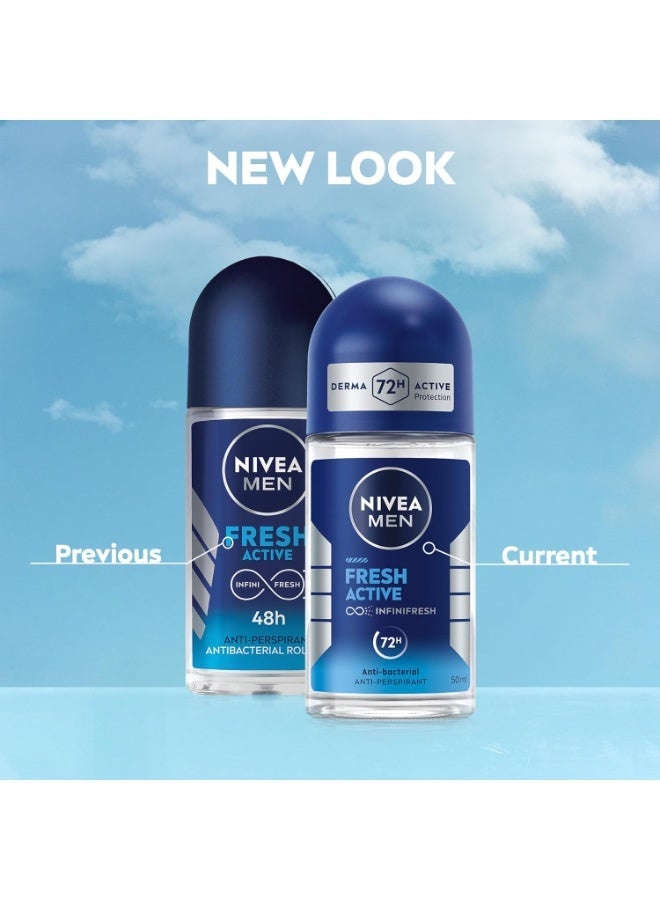 NIVEA MEN Antiperspirant Roll-on for Men, Fresh Active Fresh Scent, 50ml - Image 5
