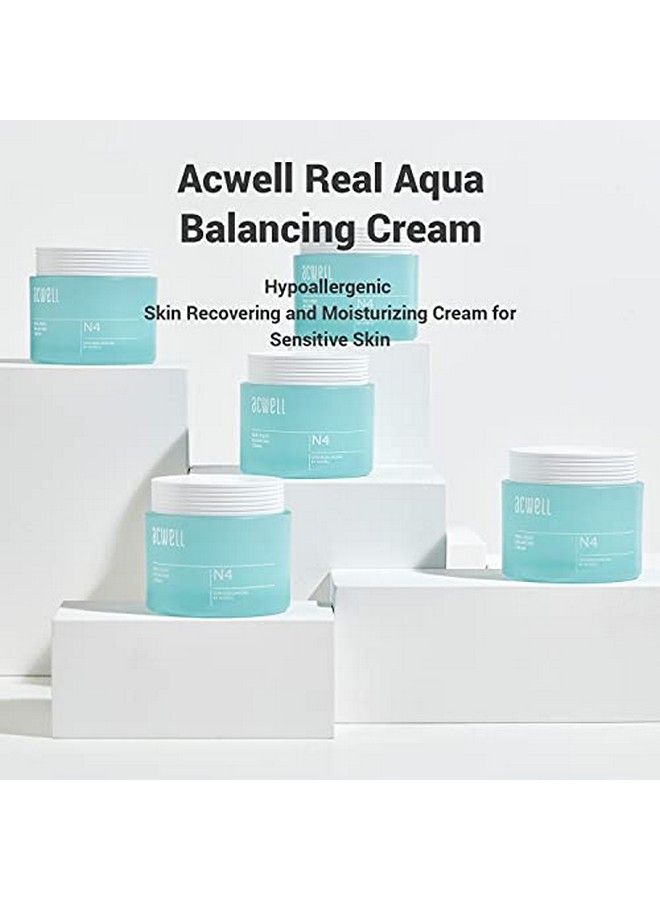 ACWELL Real Aqua Balancing Cream 1.69 Fl.Oz. Moisturizing Ph Balancing Face Cream Soothing Skin Troubles And Redness For Sensitive Skin Refreshing Gel Moisturizer Improving Skin Texture - Image 3