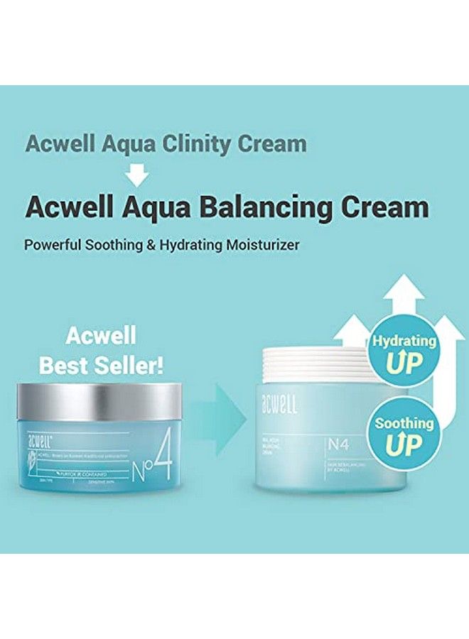 ACWELL Real Aqua Balancing Cream 1.69 Fl.Oz. Moisturizing Ph Balancing Face Cream Soothing Skin Troubles And Redness For Sensitive Skin Refreshing Gel Moisturizer Improving Skin Texture - Image 5
