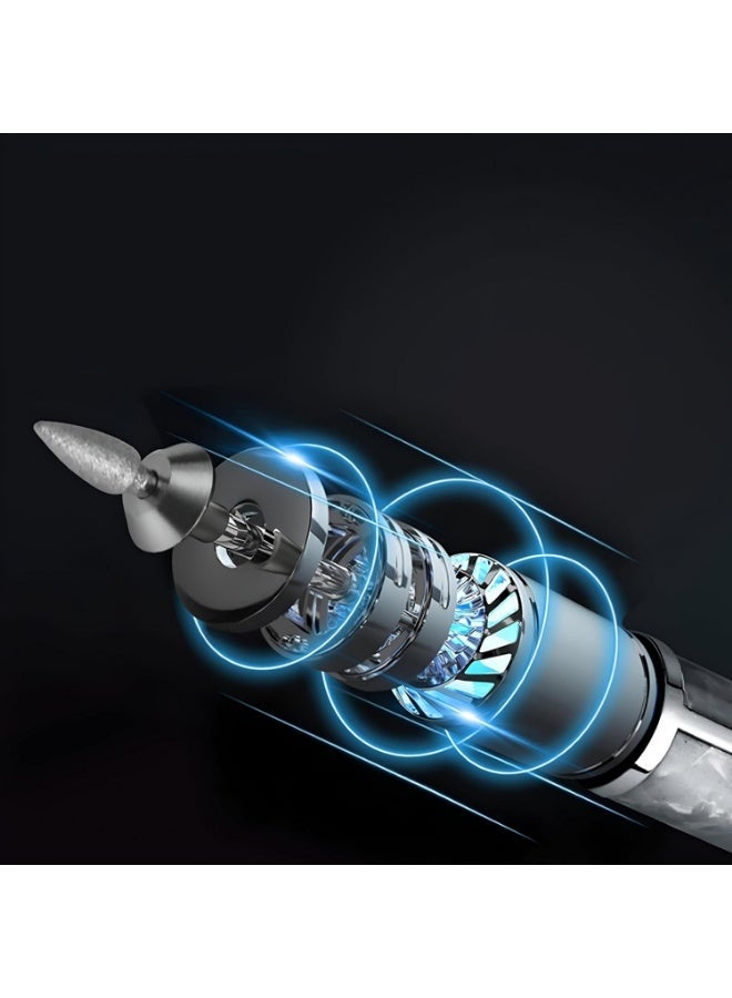 مبرد أظافر متنقل، مجموعة كاملة من معدات برد الأظافر، أدوات إزالة أظافر لاسلكية مع إعدادات لتشكيل وتلميع الأظافر - Image 4