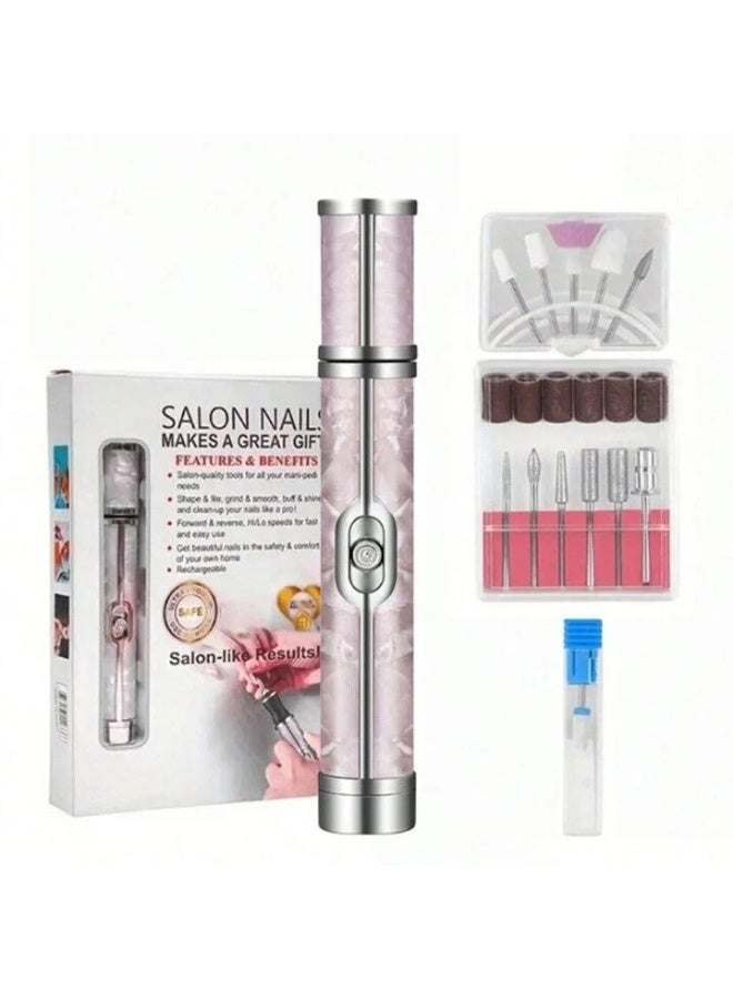 مبرد أظافر متنقل، مجموعة كاملة من معدات برد الأظافر، أدوات إزالة أظافر لاسلكية مع إعدادات لتشكيل وتلميع الأظافر - Image 2