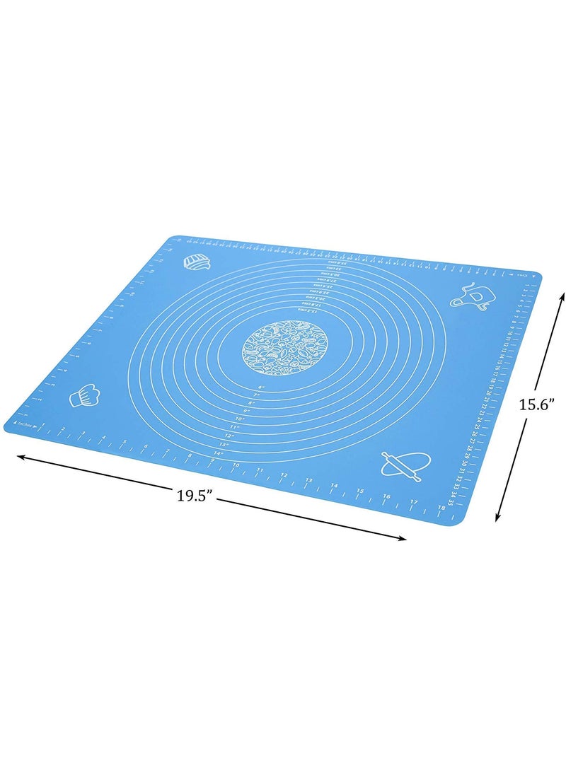 MERCEHIVE Silicone Roti Mat NonStick Reusable Pastry Rolling Mat with Measurements Silicone Dough Chapati Baking Sheet 50x40 cm Multicolor
