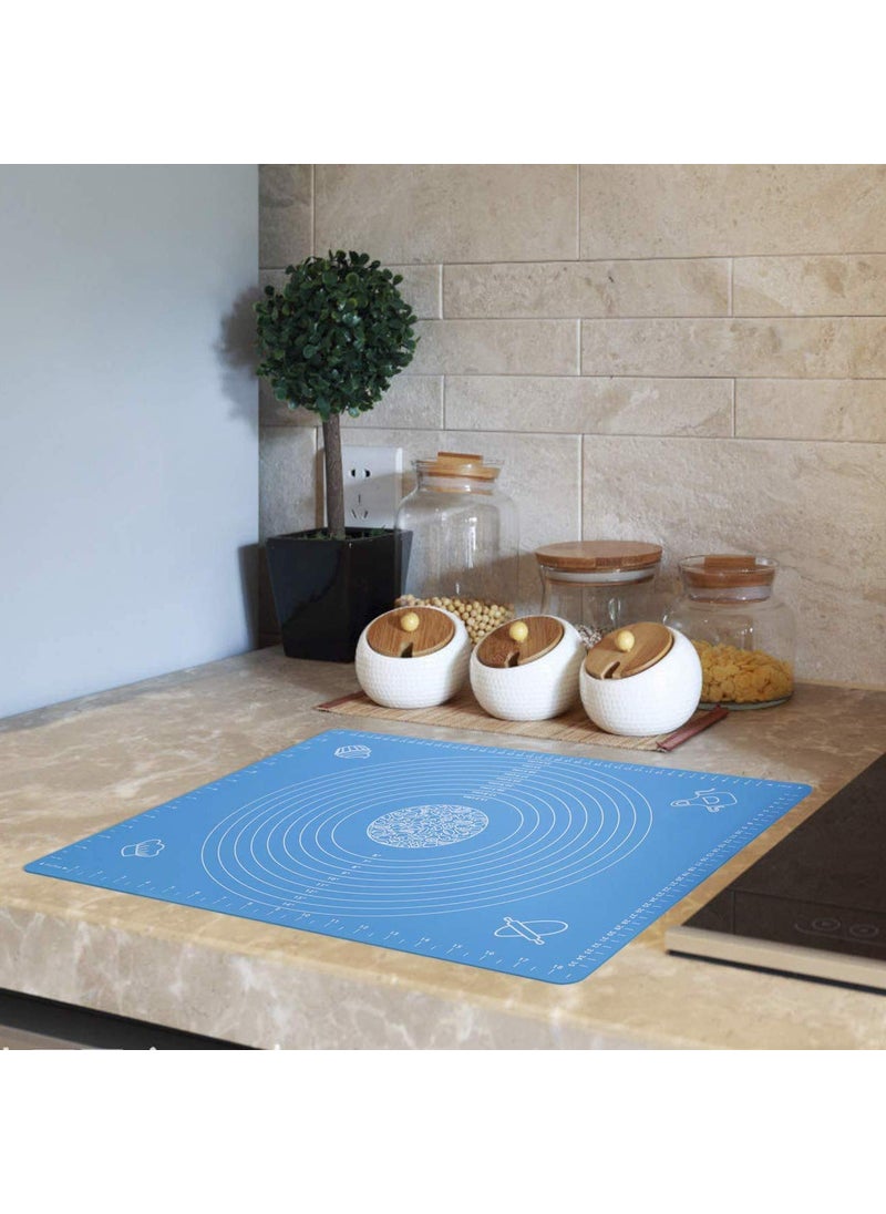 MERCEHIVE Silicone Roti Mat NonStick Reusable Pastry Rolling Mat with Measurements Silicone Dough Chapati Baking Sheet 50x40 cm Multicolor