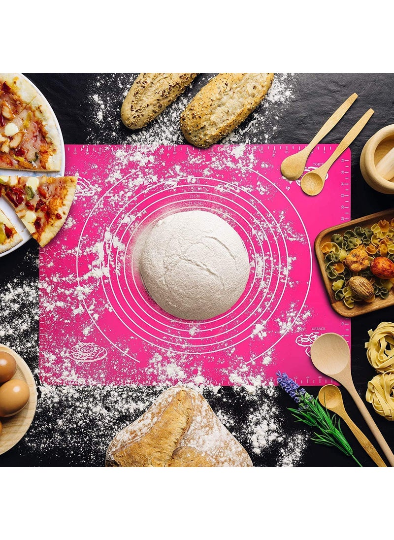 MERCEHIVE Silicone Roti Mat NonStick Reusable Pastry Rolling Mat with Measurements Silicone Dough Chapati Baking Sheet 50x40 cm Multicolor