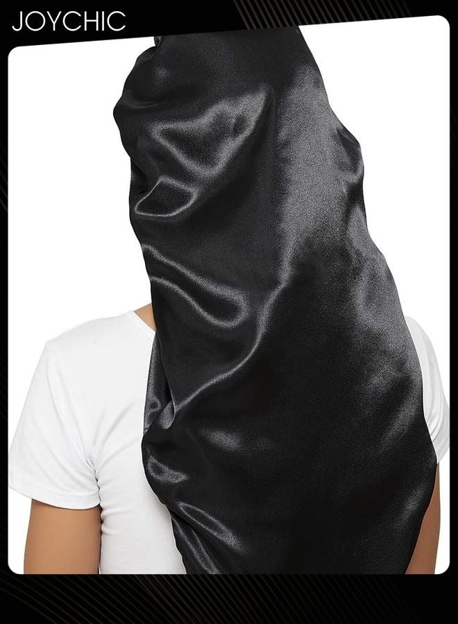 Joychic Braid Bonnet for Sleeping, Wide Elastic Band Satin Hair Wrap Sleeping Cap for Women Cap for Braids, Curly, Long Hair - Image 3