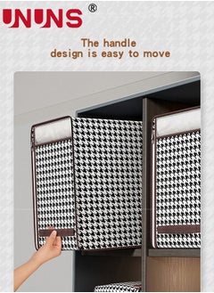 UNUNS 2-Piece Moving Storage Bag,Large Capacity Clothes Organization With Reinforced Handle And Clear Window,Foldable Rhombic Lattice Totes Clothes Organizer,65x50x30cm  - Image 5