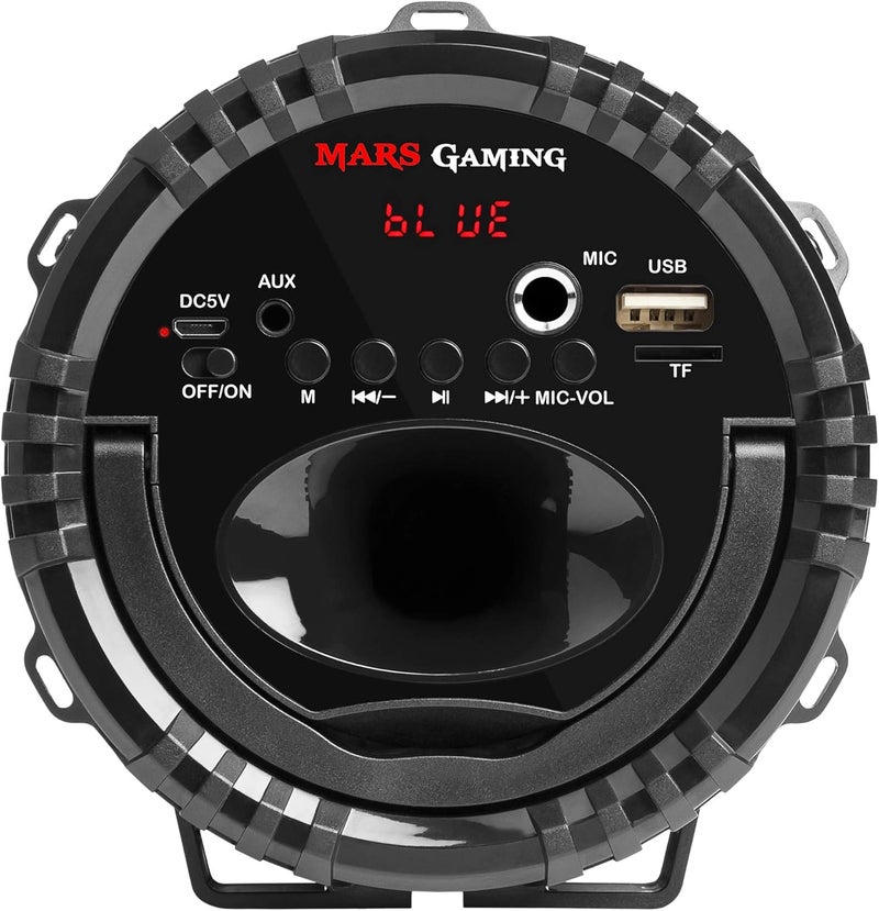مارس_جيمنج Mars Gaming MSB0، مكبر صوت بلوتوث بقوة 10 واط، محمول، Micro SD، RGB Flow، كاريوكي - Image 2