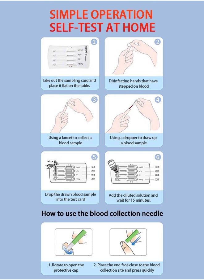 Test Strips 4 in 1 4th Generation STD Self-Test Antigen