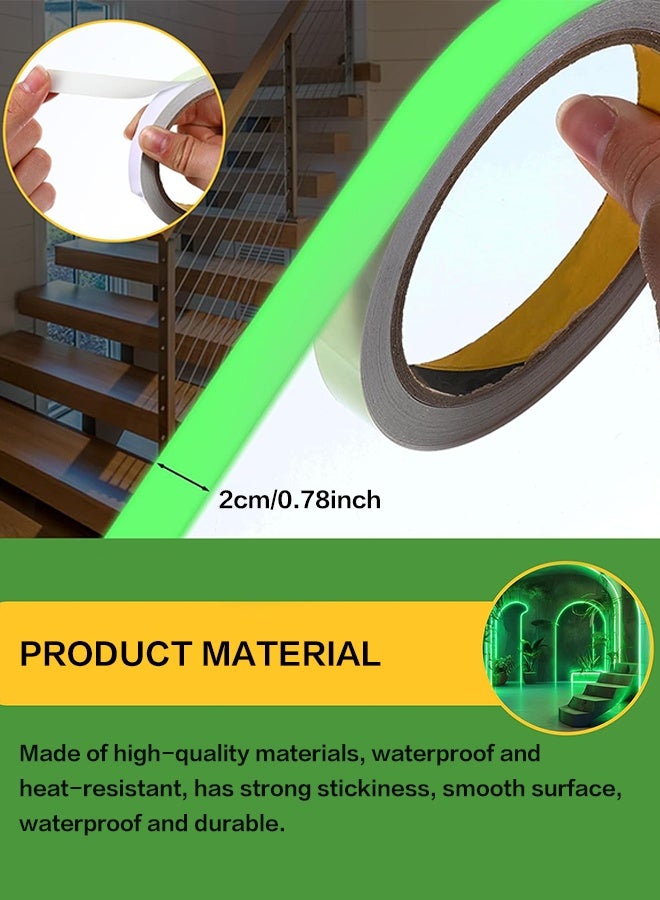Sweet Life 2Pcs Glow Tape, 10 Feet x 0.8 Inch, Waterproof, Luminous, Fluorescent, Glow in Dark Duct Tape for Stage, Stair, Outdoor - Image 4
