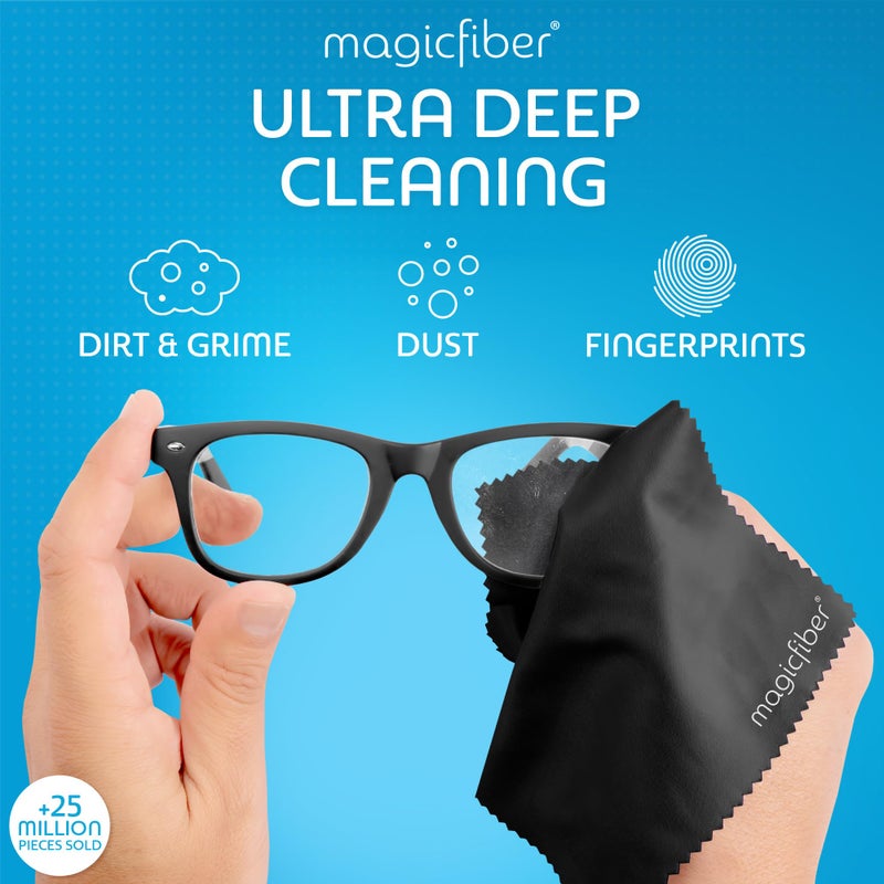 MagicFiber Glasses Cleaner Kit - (2) Eyeglass Cleaner Sprays + (2) Microfiber Cleaning Cloth - Wipes For Eye Glasses, Lenses, Cameras, Screens, Sunglasses, Phones, Electronics, Computer, VR, TV - Image 5
