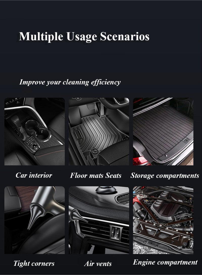 Sunyi Portable 4-in-1 cordless car vacuum cleaner, 12000PA strong suction, 120W high power, mini portable car vacuum cleaner, handheld small vacuum cleaner and air duster, suitable for home, office, desk, computer, keyboard cleaning - Image 3