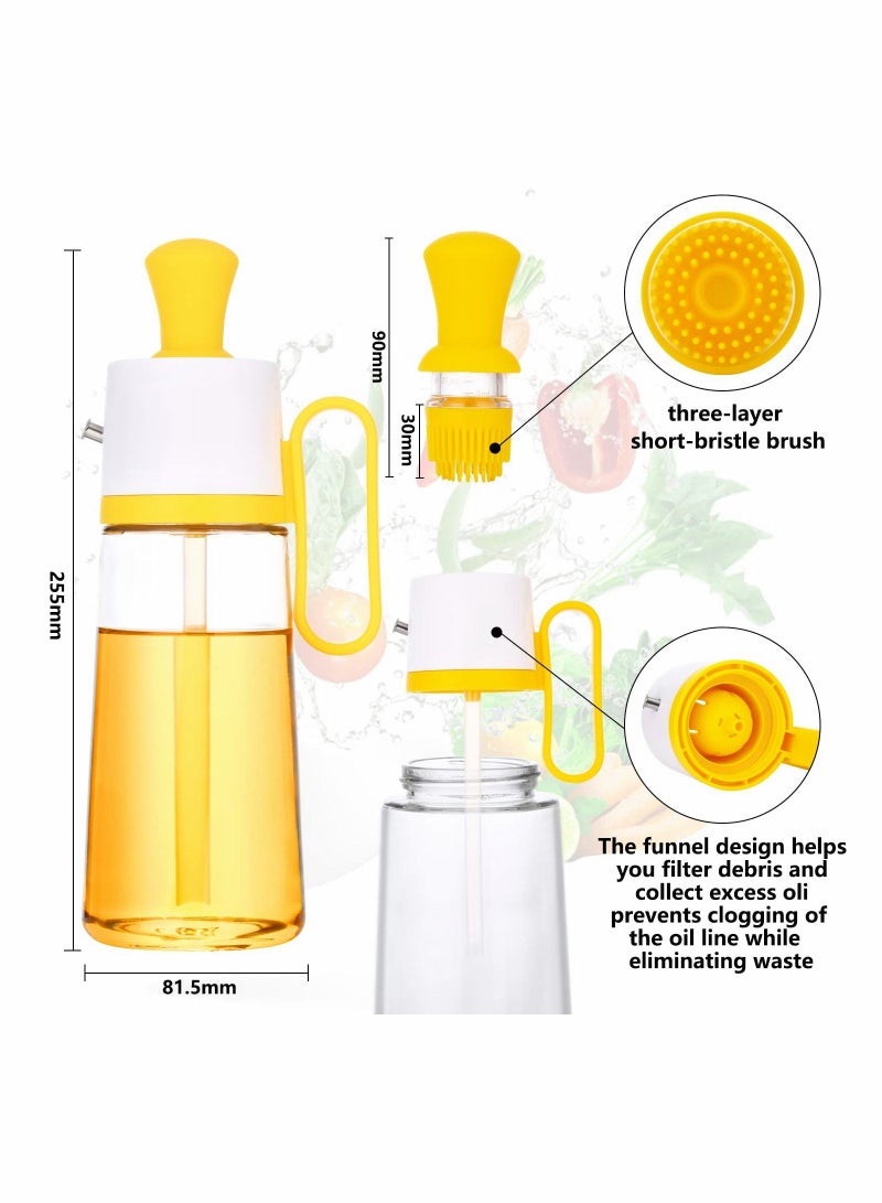 SYOSI Glass Olive Oil Dispenser Bottle with Silicone Brush 3 In 1, Silicone Dropper Measuring Oil Dispenser Bottle for Kitchen Cooking, Frying, Baking, Vinegar Turkey BBQ Frying Baking - Image 3