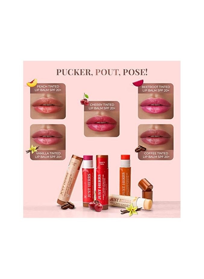Just Herbs Just Herbs Tinted Lip Balm for Men and Women (cherry)  - Image 2