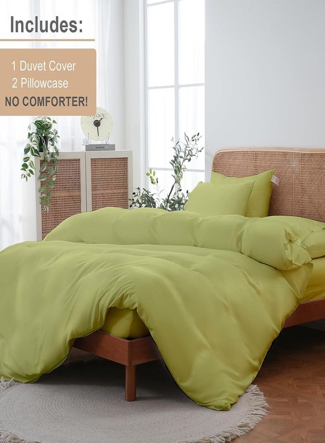 ARLinen طقم غطاء لحاف إمبراطور ARlinen، 100% قطن مصري، طقم سرير مكون من 3 قطع مع إغلاق بسحاب، يتضمن 1 غطاء لحاف بلون المريمية (114x100 بوصة) و2 غطاء وسادة (20x40 بوصة) - Image 2