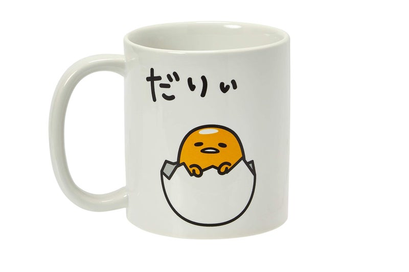 Seven20 Gudetama Sitting In Eggshell 20-Oz Ceramic Mug - Bold Yellow & Black Design Featuring Cute Lazy Egg - Large Glazed White Cup With Handle Perfect For Coffee Or Tea - Funny Novelty Drinkware - Image 2