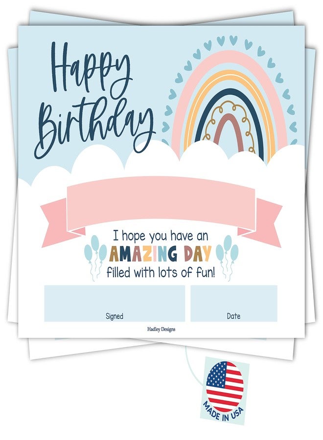 Hadley Designs Happy Birthday Certificates for Students - 25 Student Birthday Certificates for Kids Classroom Must Haves, Teacher Supplies for Classroom Elementary, Boho Teacher Essentials - Image 1