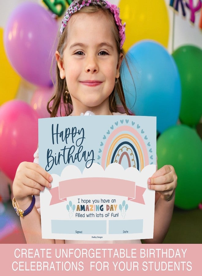 Hadley Designs Happy Birthday Certificates for Students - 25 Student Birthday Certificates for Kids Classroom Must Haves, Teacher Supplies for Classroom Elementary, Boho Teacher Essentials - Image 4