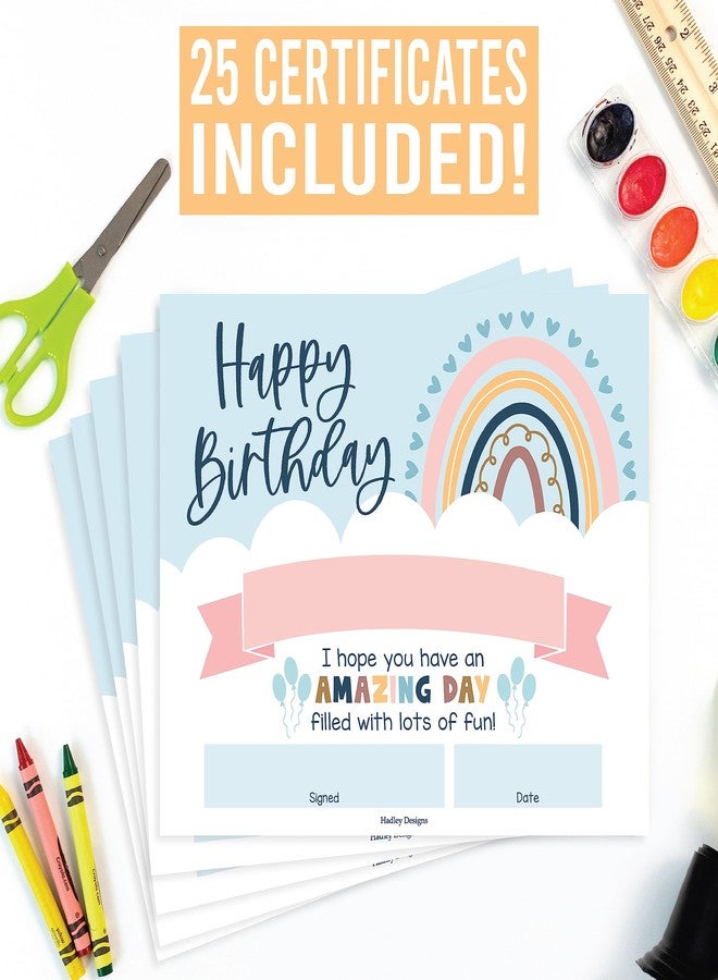 Hadley Designs Happy Birthday Certificates for Students - 25 Student Birthday Certificates for Kids Classroom Must Haves, Teacher Supplies for Classroom Elementary, Boho Teacher Essentials - Image 5