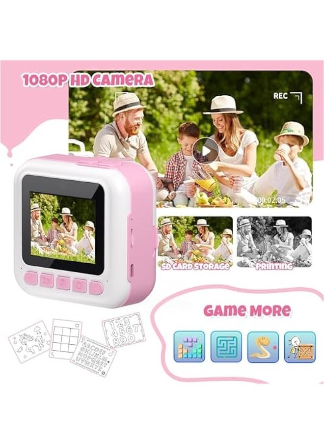 Beauenty Kids Camera Instant Print, Camera for Kids with Printable Photos, Toddler Camera Toys for Children Ages 3-14, Digital Camera Birthday Gifts for Girls 4 5 6 7 8 9 10 11 12 13 Years Old (Pink)  - Image 3