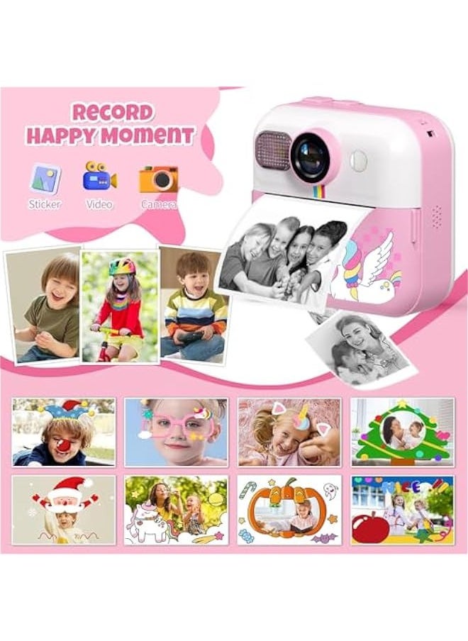 Beauenty Kids Camera Instant Print, Camera for Kids with Printable Photos, Toddler Camera Toys for Children Ages 3-14, Digital Camera Birthday Gifts for Girls 4 5 6 7 8 9 10 11 12 13 Years Old (Pink)  - Image 4
