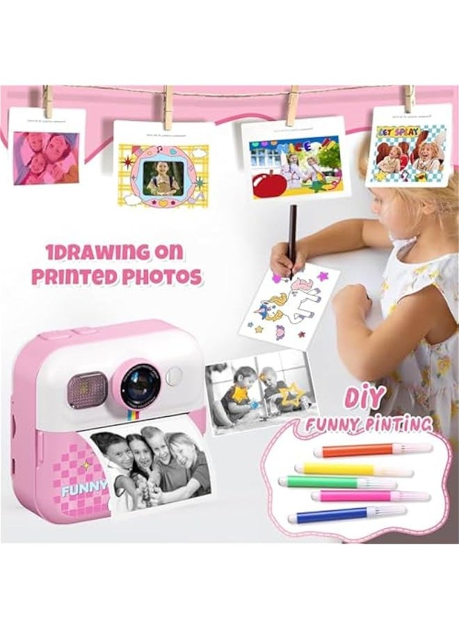 Beauenty Kids Camera Instant Print, Camera for Kids with Printable Photos, Toddler Camera Toys for Children Ages 3-14, Digital Camera Birthday Gifts for Girls 4 5 6 7 8 9 10 11 12 13 Years Old (Pink)  - Image 5