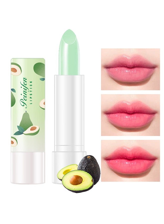 PEINIFEN Avocado Tinted Lipstick, PH Lip Color Changing Lipstick Balm For Women Girls, Mood Long Lasting Color Change Light Pink Lipstick Lip Tint Makeup Lip Plumper Gloss - Image 1
