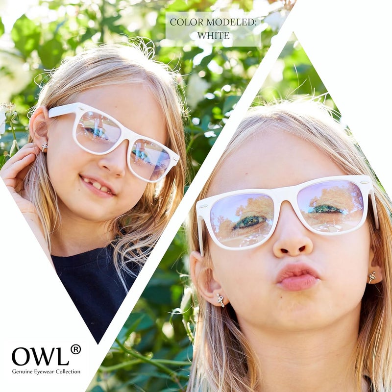 OWL Kids Clear Lens Glasses UV Protection for Children, Colorful Frames Fun Pretend Play Eyewear Non Prescription - Image 3