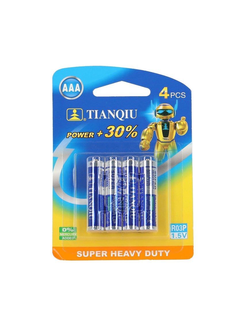 TIANQIU Pack Of 4 Super Heavy Duty AAA Battery  - Image 3