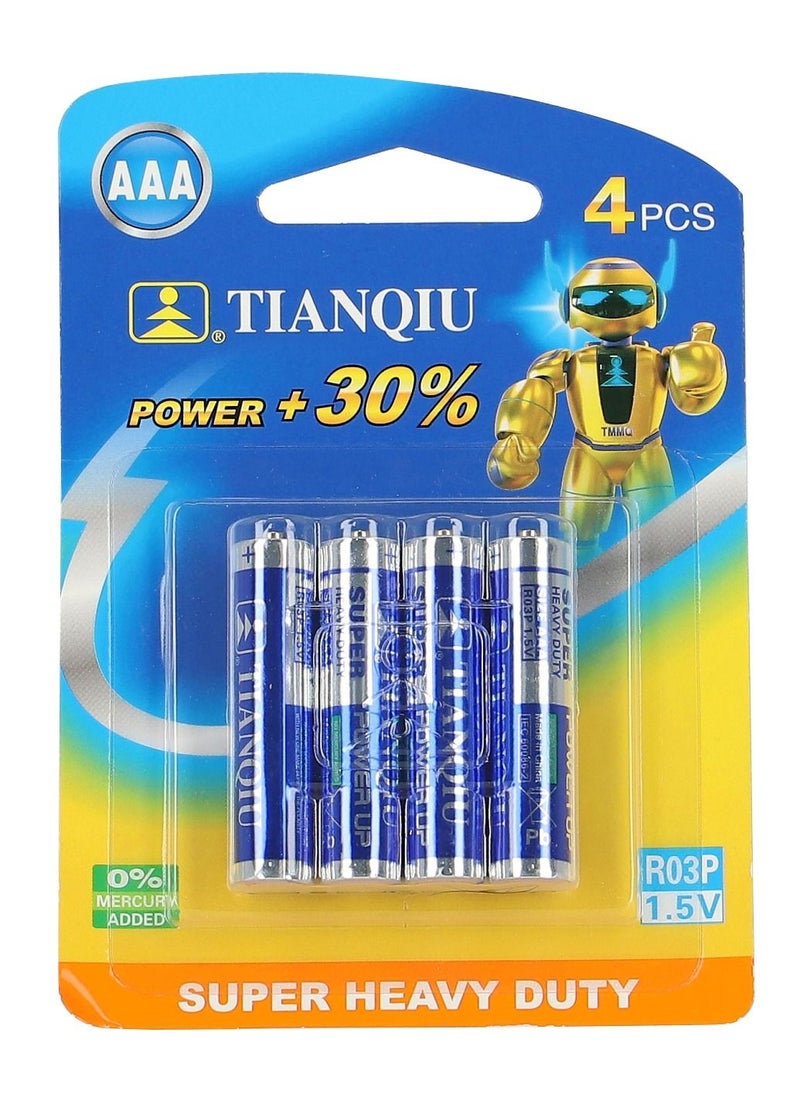 TIANQIU Pack Of 4 Super Heavy Duty AAA Battery  - Image 1