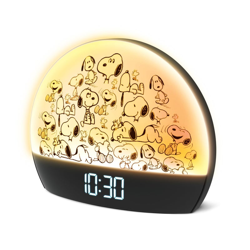 Peanuts Snoopy Sunrise Alarm Clock â€“ Vibrant Snoopy Edition with Multicolor Lights, USB Charging, LED Display, Gentle Wake-Up Simulation, and Handy Snooze Function, Black - Image 3
