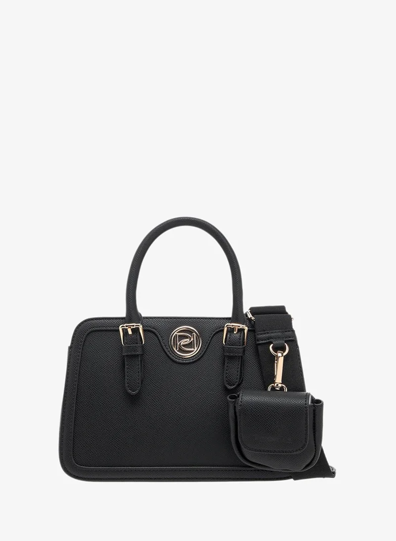 Solid Tote Bag with Double Handles and Detachable Coin Purse