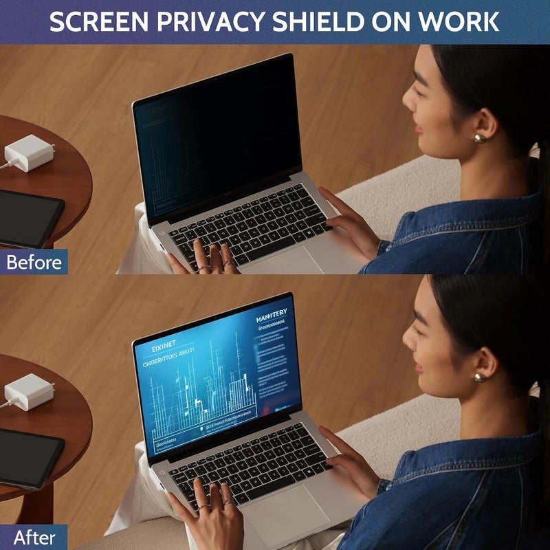 Twugs Laptop Privacy Screen 14 Inch, Anti-Spy, Easy Installation and Laptop Scratch Protection, Compatible with Lenovo, DELL, ACER Privacy Screen for Laptop - Image 2
