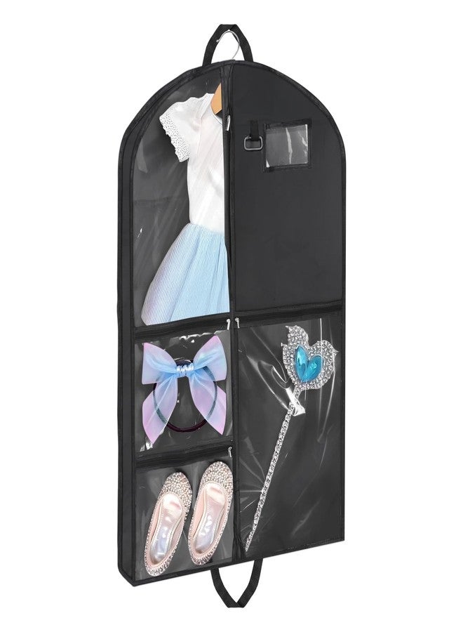 Svaldo Black Dance Garment Bags for Dancers, 24x40x3 inch, Pack of 1, Waterproof Garment Bags for Hanging Clothes, Dance Costumes, Girls Dresses for Dance Competition Travel, with Handles & 5 Pockets - Image 1