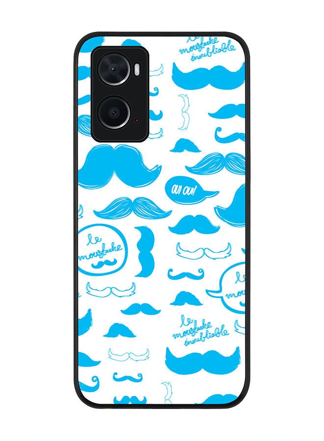 Stylizedd Rugged Black edge case for Oppo A96 4G/A36/A76 Slim fit Soft Case Flexible Rubber Edges Anti Drop TPU Gel Thin Cover - Le Moustache  - Image 1