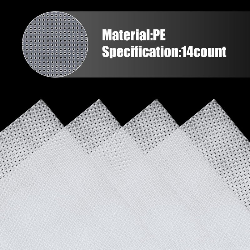 SAVITA 6pcs Plastic Mesh Canvas Sheets, 14 CT Clear Plastic Mesh Canvas Sheets for Embroidery Making, Cross Stitch Plastic Aida Mesh Screen for Crafts DIY Crochet Projects (11x8.2 inch) - Image 3