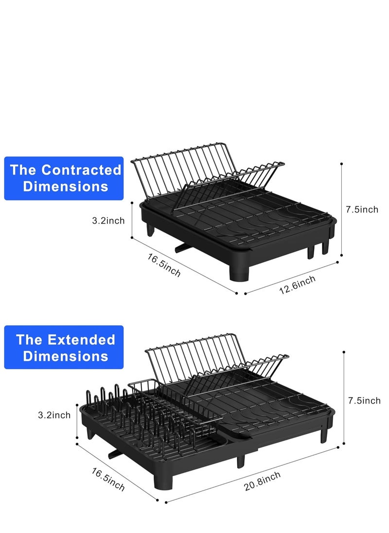 Generic - Dish Drying Rack Large Size Without Installation 2-Tier Metal Dish Rack for Kitchen Counter with Drain Board - Image 1