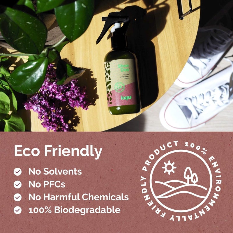 Kaps EcoFriendly Shoe Deodorant Odour Eliminator Spray for Sneakers Trainers Shoes PlantBased and Biodegradable 200ml Fresh Shoe Deodorizer Spray From Made in Europe - Image 3