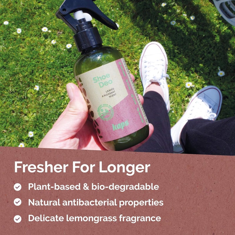 Kaps EcoFriendly Shoe Deodorant Odour Eliminator Spray for Sneakers Trainers Shoes PlantBased and Biodegradable 200ml Fresh Shoe Deodorizer Spray From Made in Europe - Image 4
