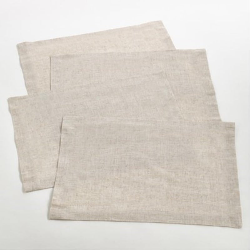 Fennco Styles Fennco Styles Classic Everyday Design Solid Color CottoN Blend Placemats 14W X 19L Set of 4  Beige Table Mats for Home Dcor Dining Table Banquet Family Gatherings and Special Occasions  - Image 1