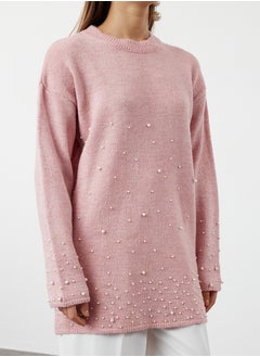 trendyol Dusty Rose Pearl Detailed Knitwear Sweater TCTAW25AK00018  - Image 4