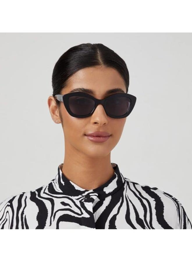 30 سندايز ٣٠ صنديز أروسا نظارة شمسية نسائية بتصميم عين القطة مع حماية من الأشعة فوق البنفسجية ٤٠٠ (أسود، أسود) - Image 4