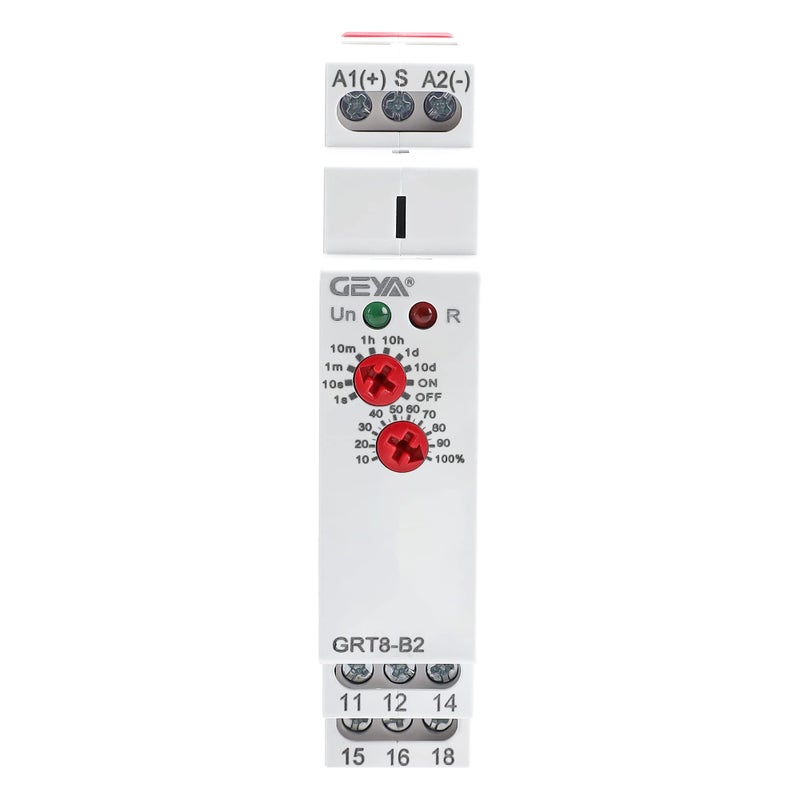 GEYA Delay Off Single Function Time Relay 2 Outputs 16A Electronic Power Off Timer Delay RelayGRT8B2ACDC12V240V