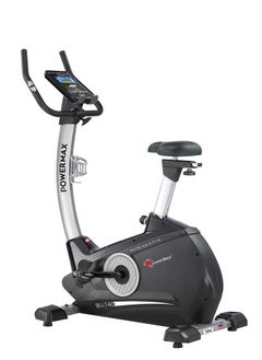 PowerMax Fitness Fitness® Bu-740 Upright Exercise Bike For Home Use [8Kg Flywheel, Max User Weight 120Kg, Lcd Display, 10-Level Adjustable Resistance & Anti-Slip Pedal] Black Colour  - Image 1