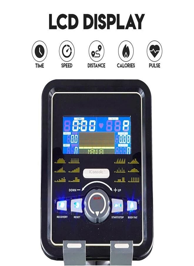 باورماكس فيتنيس دراجة التمرين PowerMax Fitness® BU-740 للاستخدام المنزلي [دولاب الموازنة 8 كجم، الحد الأقصى لوزن المستخدم 120 كجم، شاشة LCD، مقاومة قابلة للتعديل بـ 10 مستويات ودواسة مضادة للانزلاق] لون أسود  - Image 3
