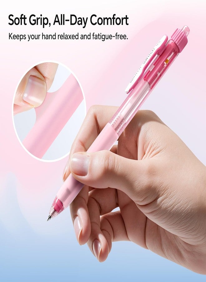 WRITECH أقلام حبر جاف WRITECH Switch: قلم حبر أسود 0.5 مم قابل للسحب، صامت، برأس رفيع ناعم الملمس، مثالي للكتابة اليومية، سريع الجفاف، لا يتسرب الحبر، 5 أقلام - Image 4