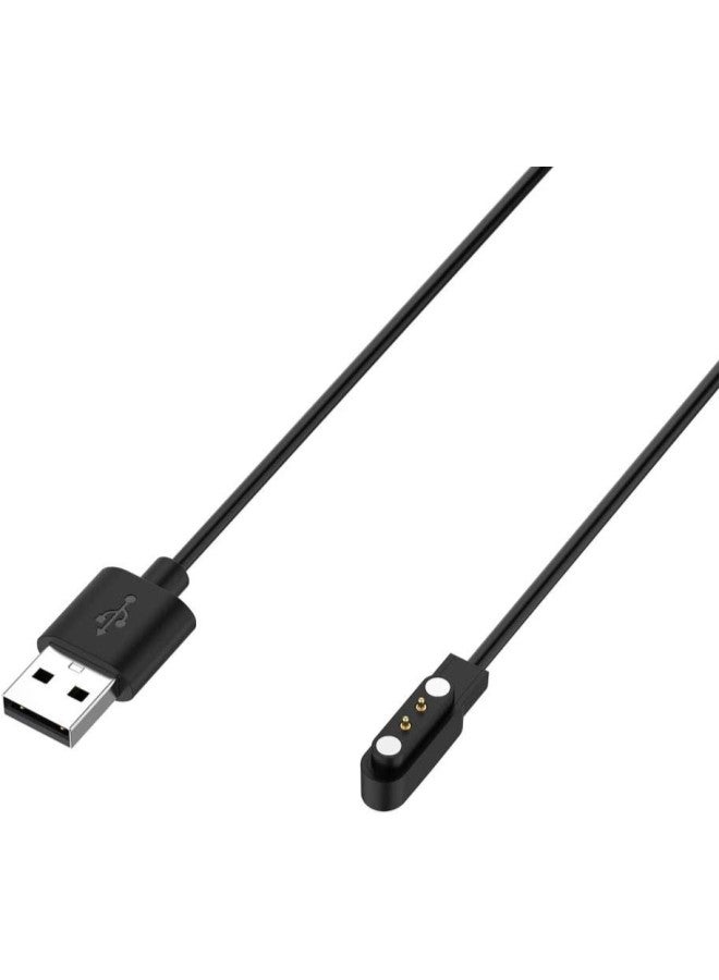 Smart Watch Charger Cable for Ticwatch GTX Smartwatch, USB Charging Replacement Cable, 2 Pins Magnetic Suction Charger Cable, Black 
