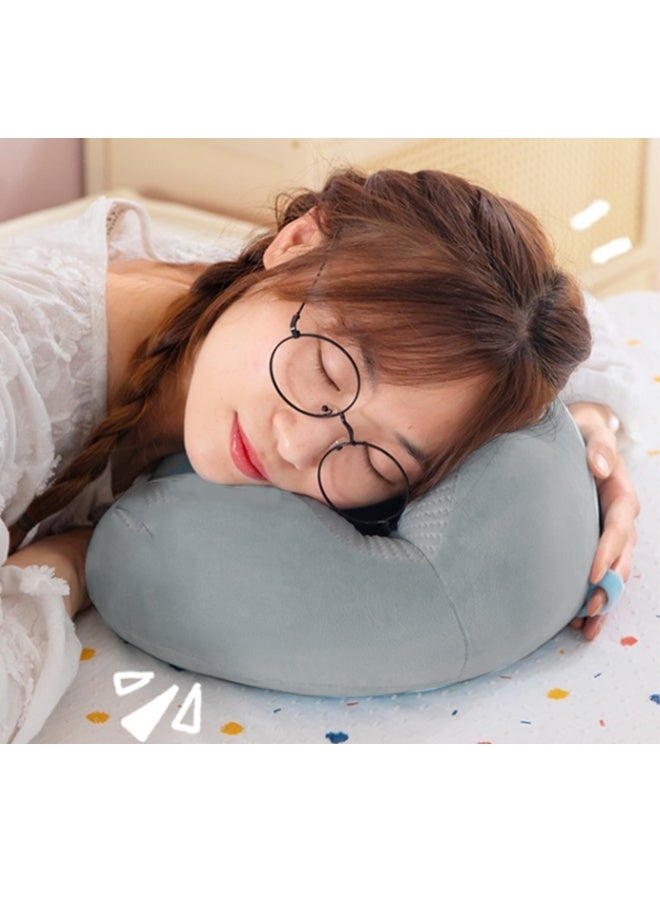 Berma Baby Cartoon print pillow, U-shaped neck pillow, head and neck support airplane pillow, travel pillow, office lunch break pillow, travel neck pillow, airplane car U-shaped pillow, very suitable for travel (gray penguin) - Image 4